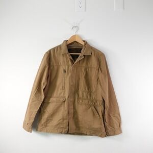 Davie Jones Jacket Mens Large Brown Canvas Chore Utility Workwear Military Ranch